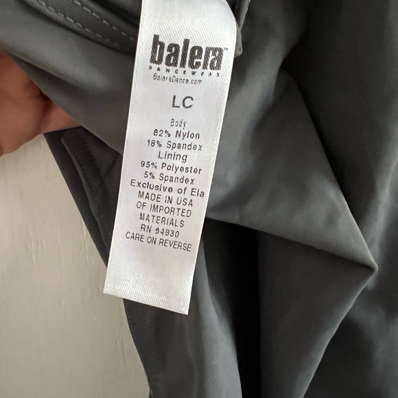 Balera Two Piece Sheer Dance Costume in Green/Grey Size LC - Picture 9 of 13